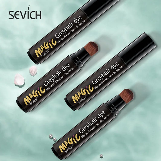 Sevich Hair Dye Pen – Hair Root Touch-Up, Black & Brown Hair Color Stick, Disposable, Easy-to-Carry Magic Brush Pen