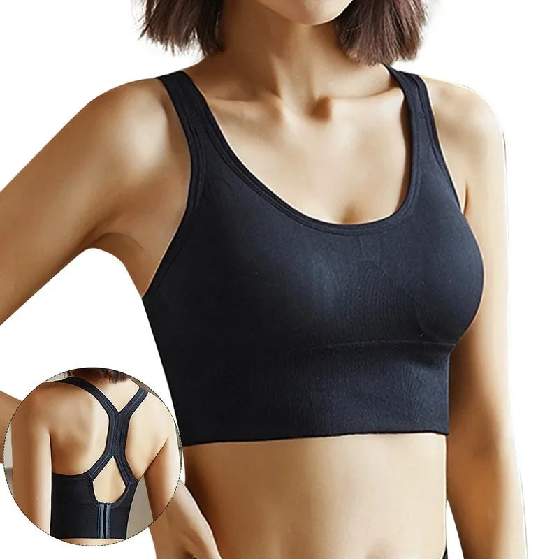 Women’s Tank Top Sports Bra – Push-Up & Breathable Fitness Crop Top