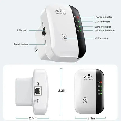 Wireless WiFi Extender | Signal Booster & Repeater | AP Mode, Broadband Router, Home Network Amplifier