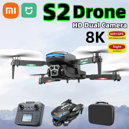 8K HD Professional Drone | Xiaomi S2 Max | Dual Camera, Obstacle Avoidance, Foldable Quadcopter with Screen Remote