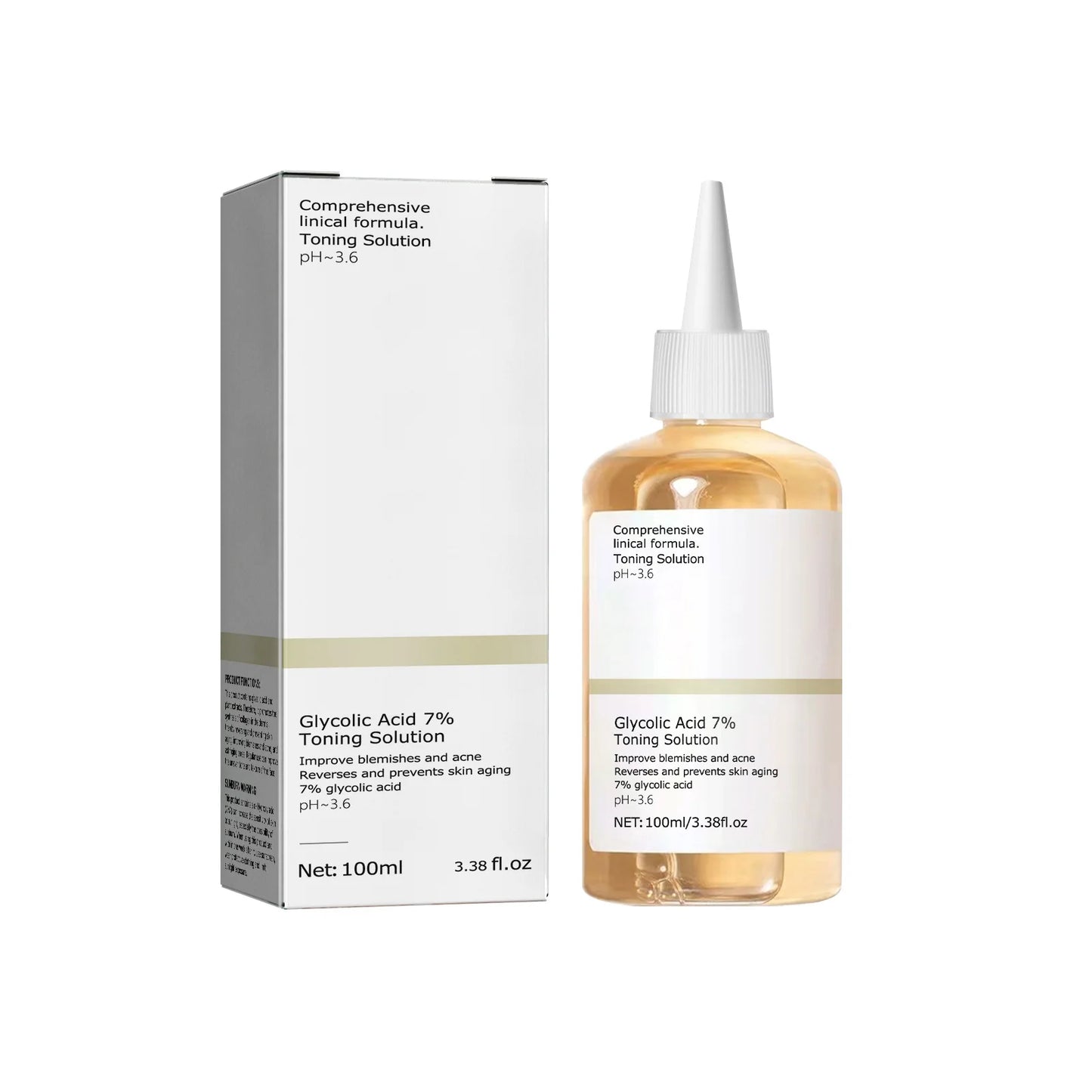 100ml Glycolic Acid 7% Toning Solution - Acne Treatment & Skin Rejuvenation Lotion