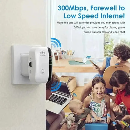 Wireless WiFi Extender | Signal Booster & Repeater | AP Mode, Broadband Router, Home Network Amplifier