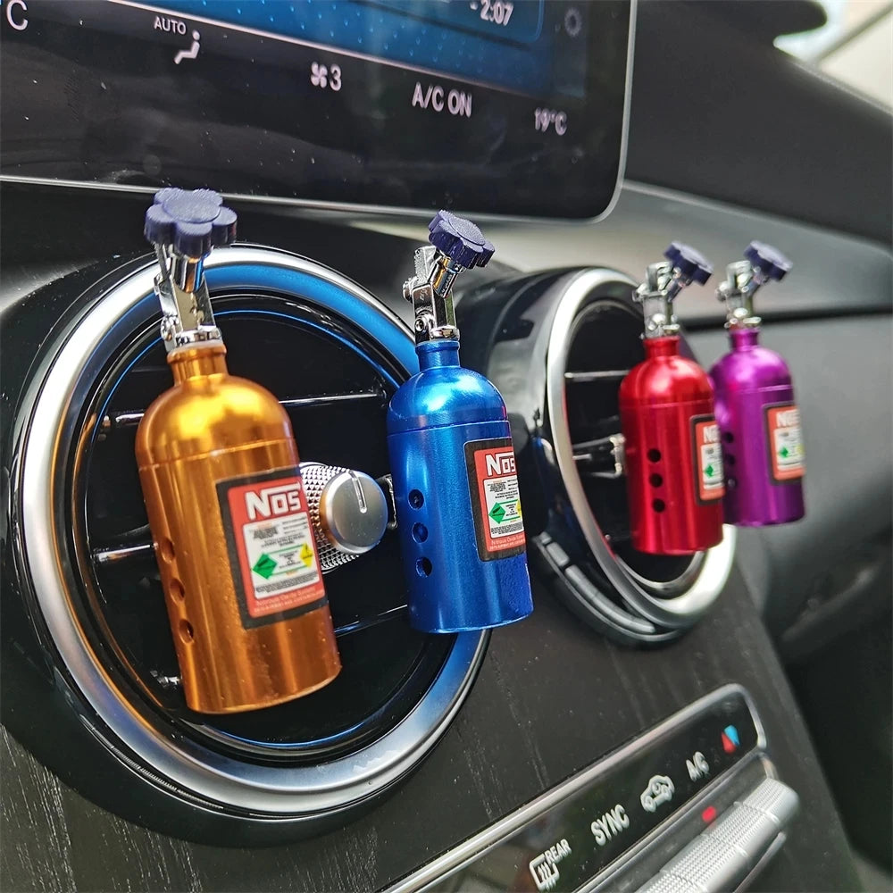 Car Air Freshener – NOS Nitrogen Bottle | Auto Vent Clip Aroma | Long-Lasting Perfume & Deodorizer