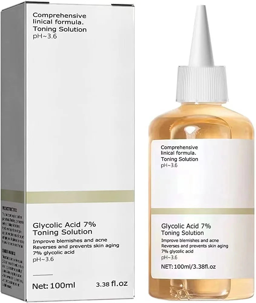 100ml Glycolic Acid 7% Toning Solution - Acne Treatment & Skin Rejuvenation Lotion