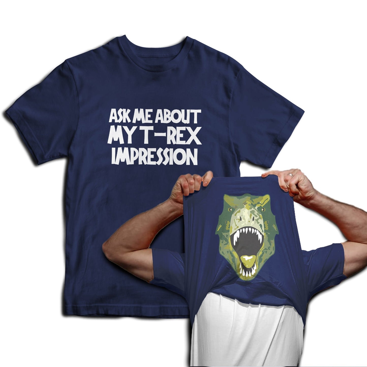 Ask Me About My T-Rex Impression Dinosaur Flip Mens T-Shirt Jurassic Fancy Dress