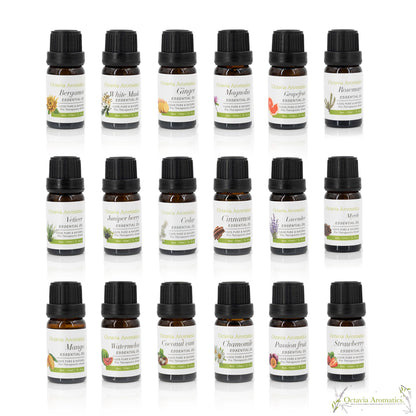 100% Pure Essential Oils Fragrances  10ml for Aromatherapy, Ayurveda, Steam Inhalation, Skin Care. by Octavia Aromatics. BUY 6 GET 5 FREE