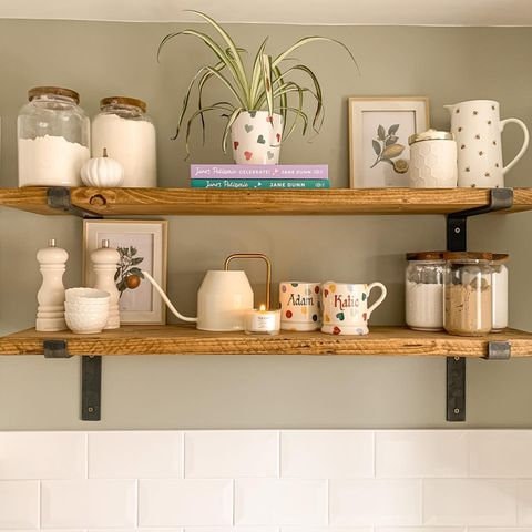 Rustic Shelf Handmade from Solid Wood  22cm Deep, 3cm Thick | Wooden Wall Shelf | Kitchen Shelves, Shelve